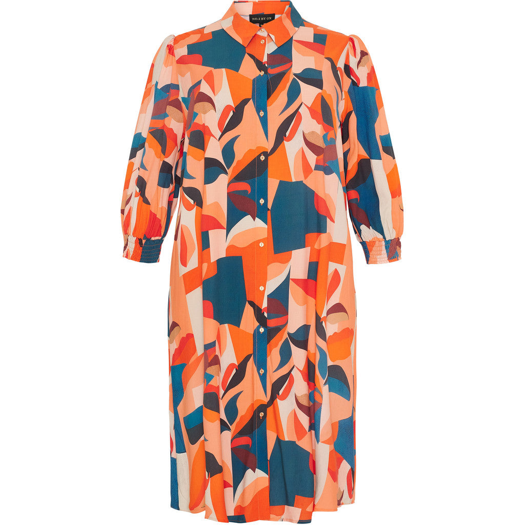 Mönstrad lång skjorta/ klänning från Nr 1 By Ox 63224