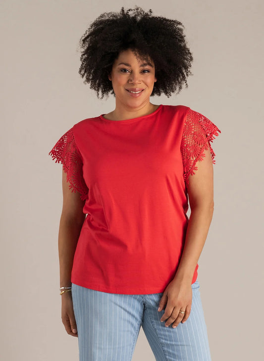 Röd topp från Yest Curve A006342