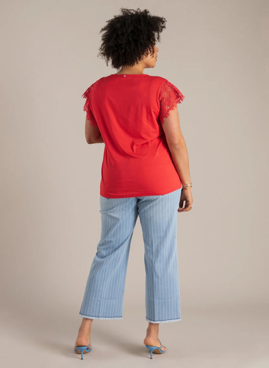 Röd topp från Yest Curve A006342