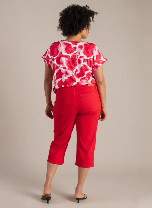 Röda capri byxor från Yest Curve A006398