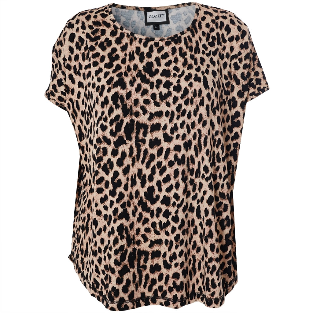Leopard mönstrad gitte T-shirt från Gozzip G255000