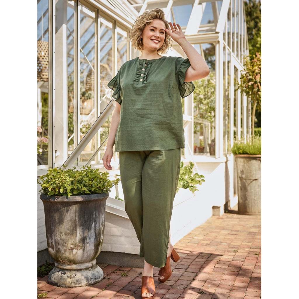 Grön kortärmad blus från Zoey 253-0647