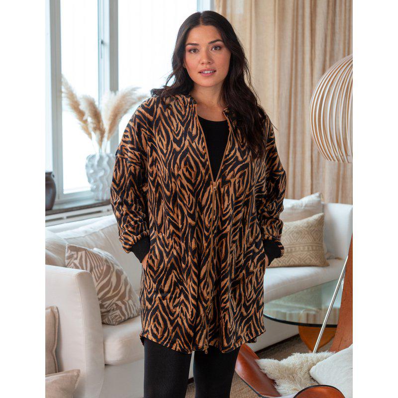 Zebra mönstrad kofta från Trofe 45208