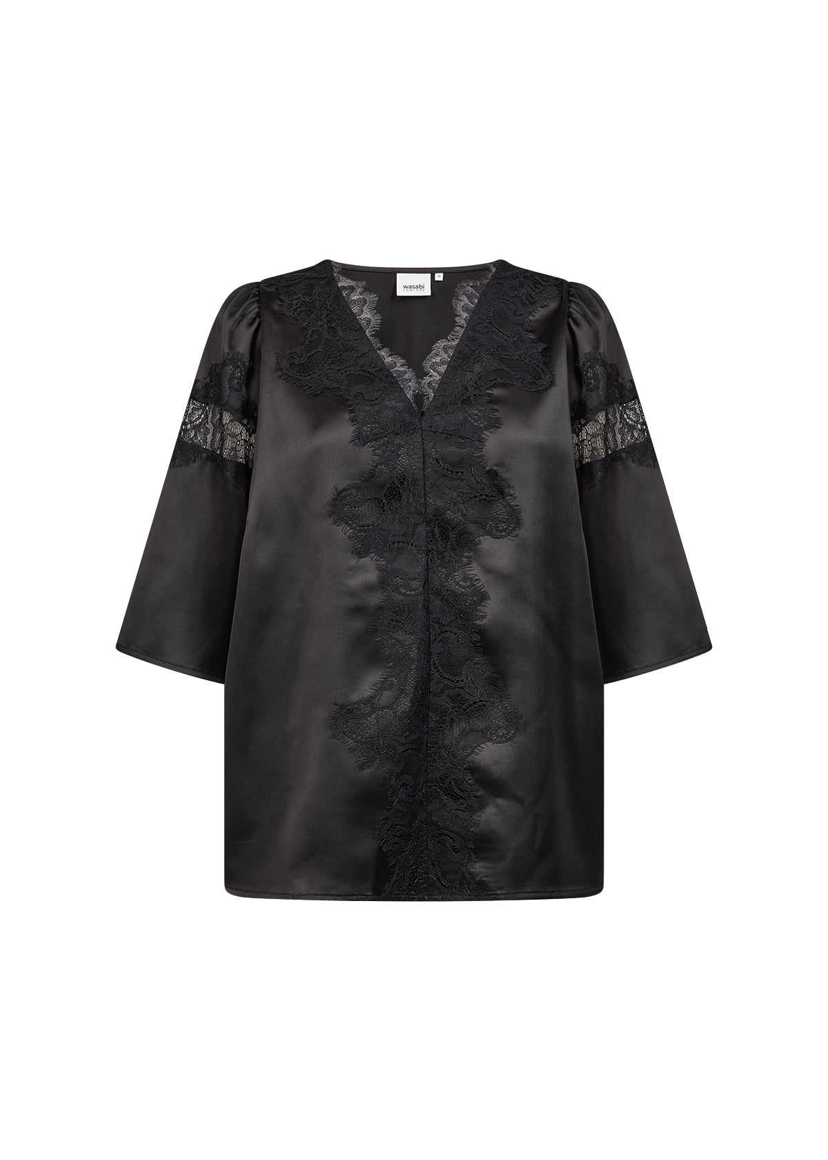 Elegant satinblus med spets från Wasabi 500206