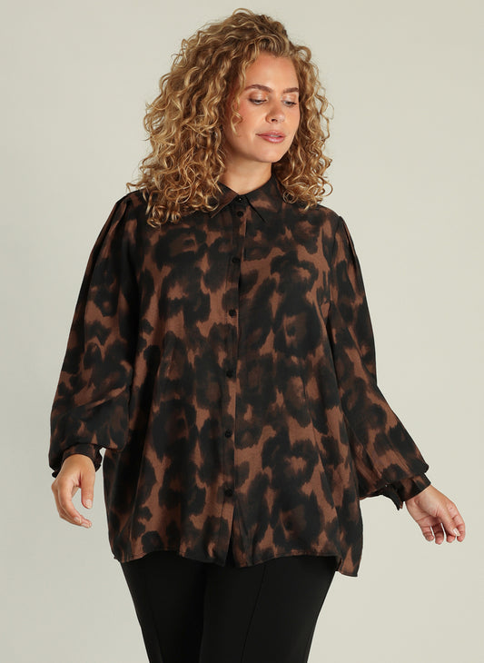 Leopard mönstrad blus från Yesta A005793