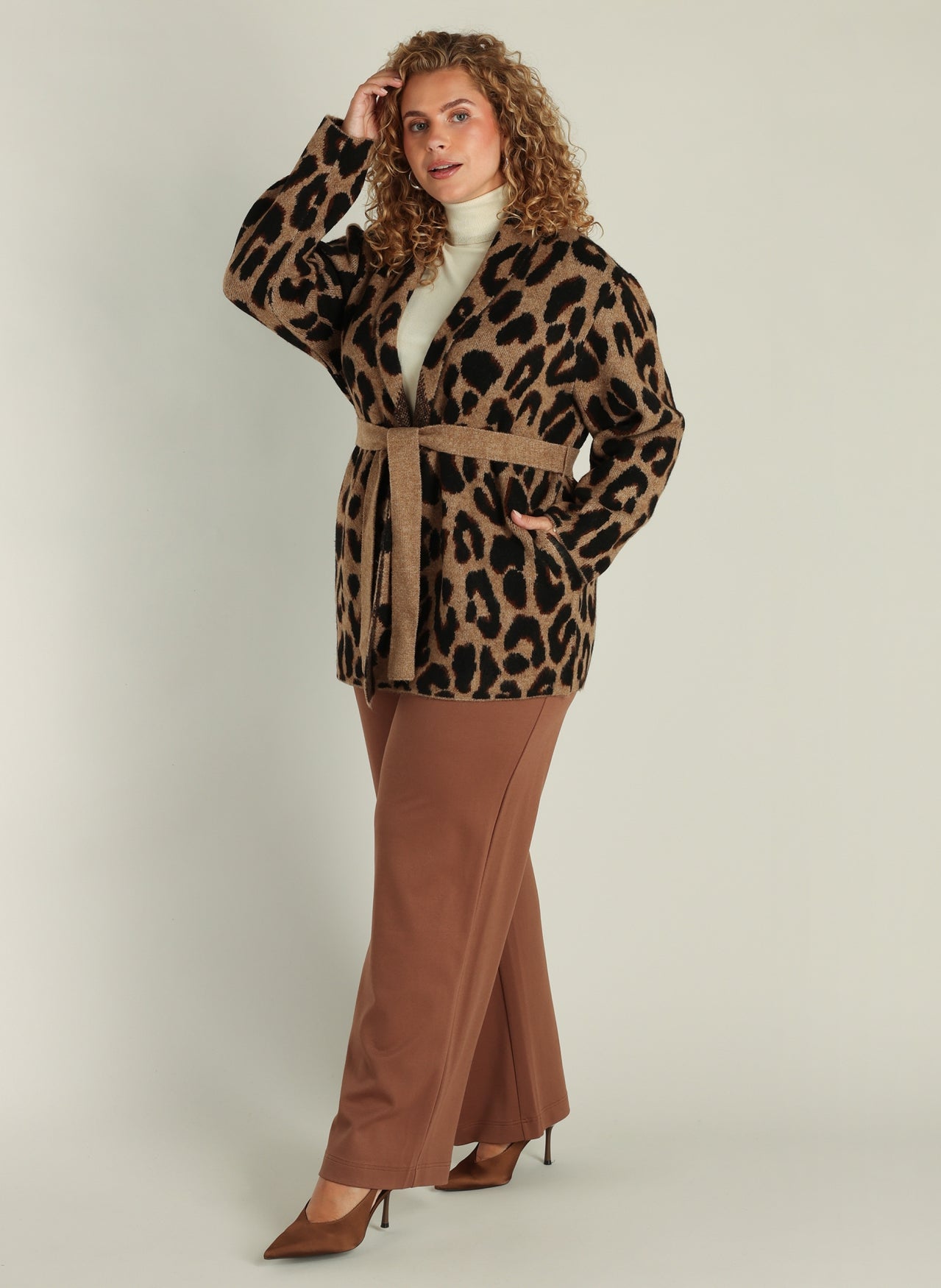 Leopard mönstrad kofta från YESTA A005838