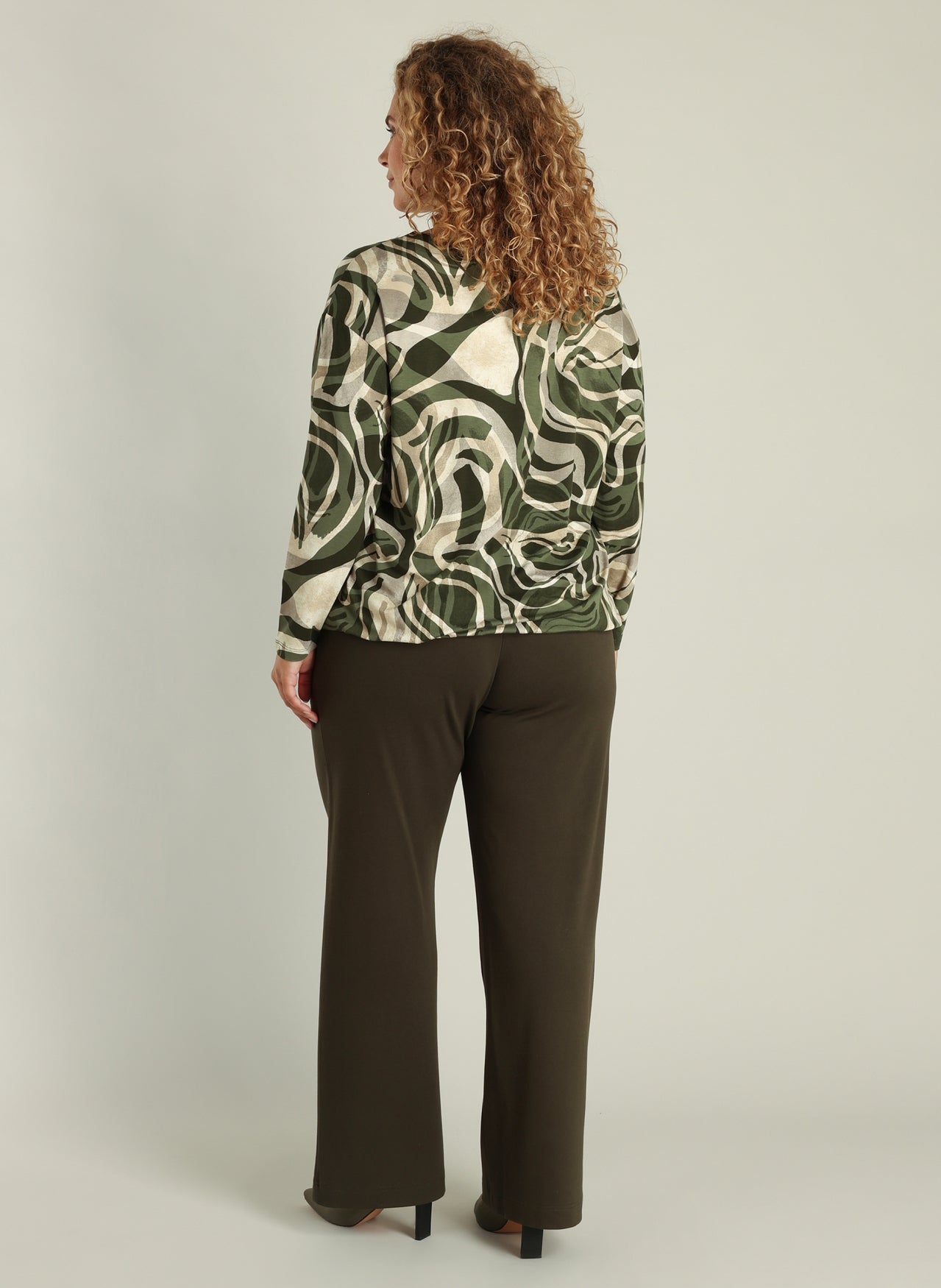 Grön mönstrad topp från YESTA A005851