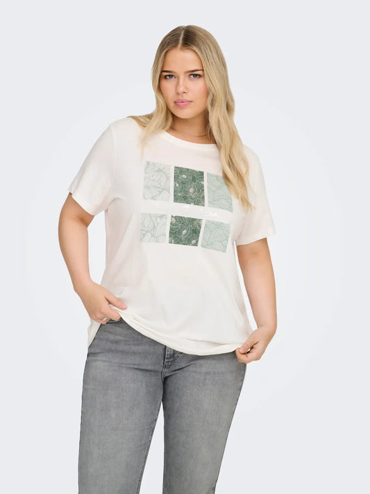 T-shirt med grönt tryck från Carmakoma 15353271
