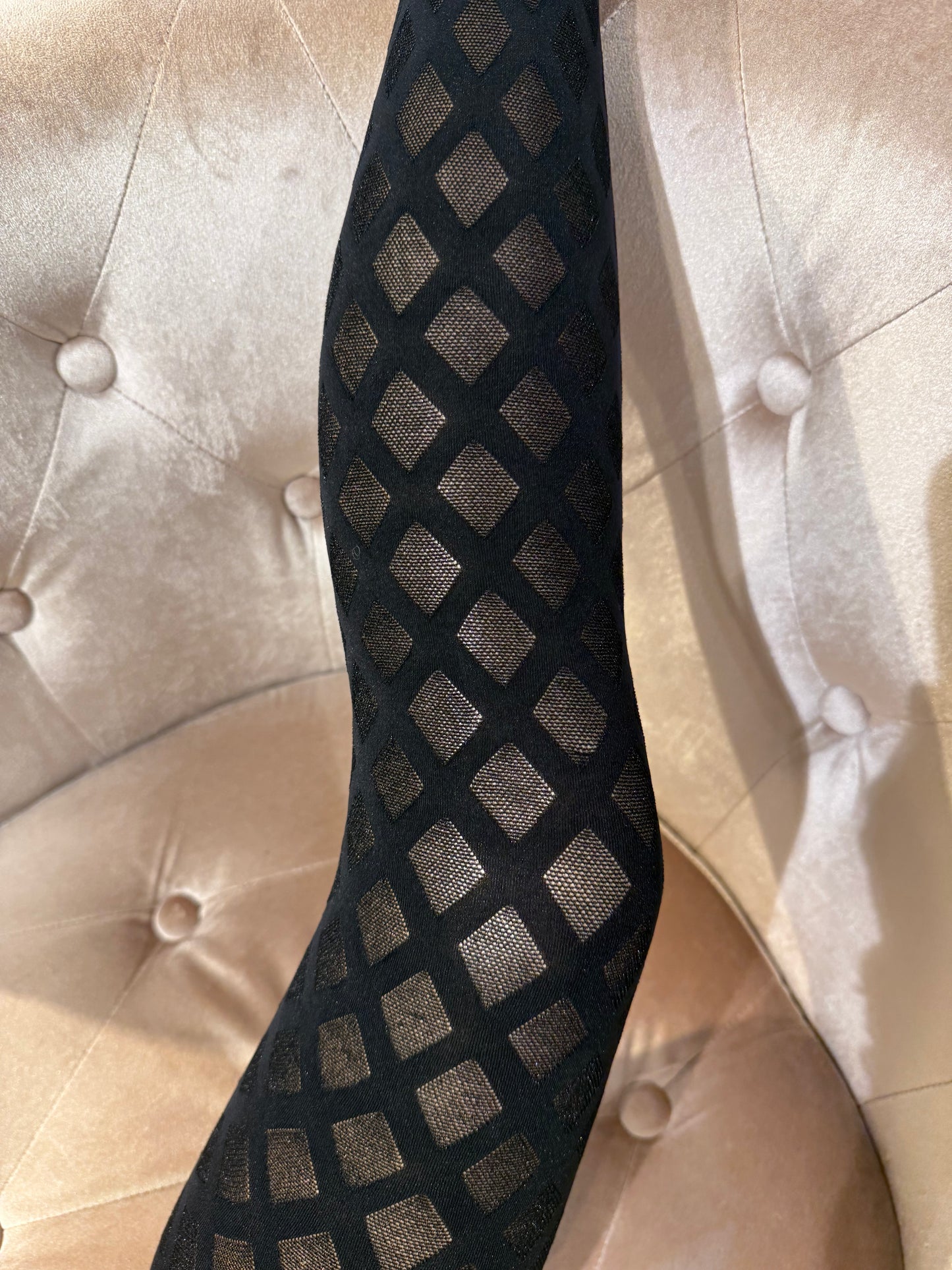 Svarta mönstrade strumpbyxor 96368