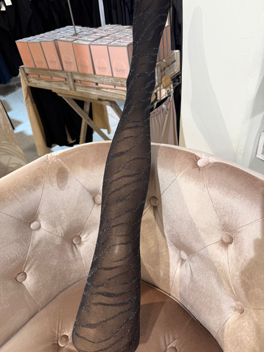 Svarta mönstrade strumpbyxor 96369