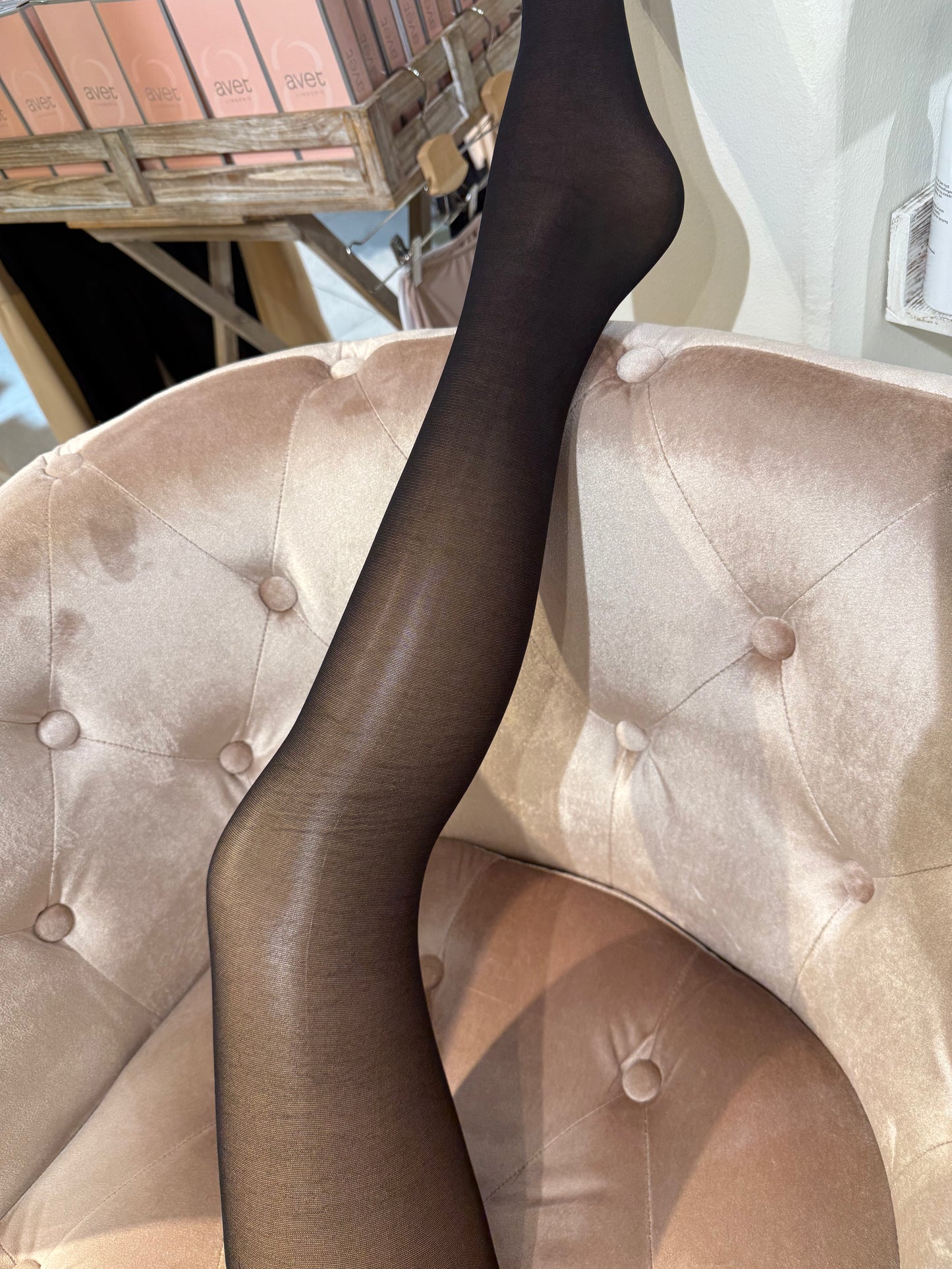 Svarta nylon strumpbyxor 96190