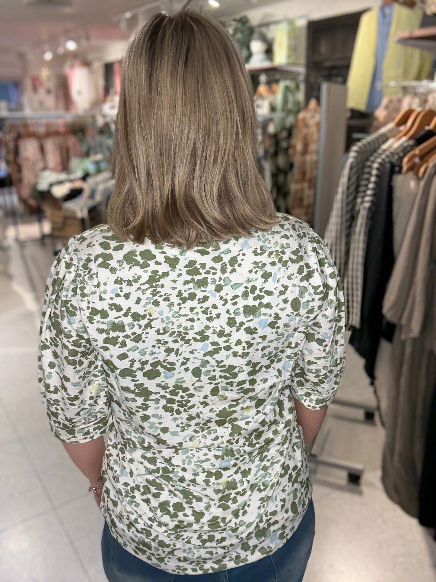 Mönstrad topp från Yest Curve A006215