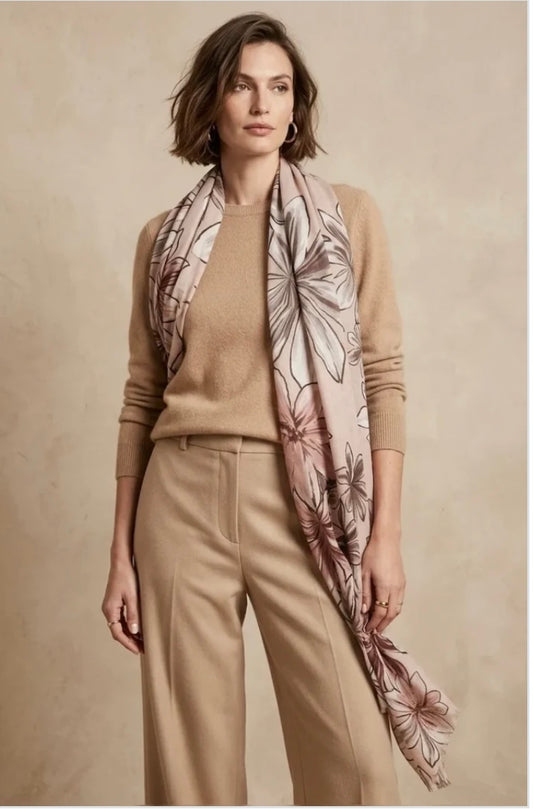 Blommig scarf CH31