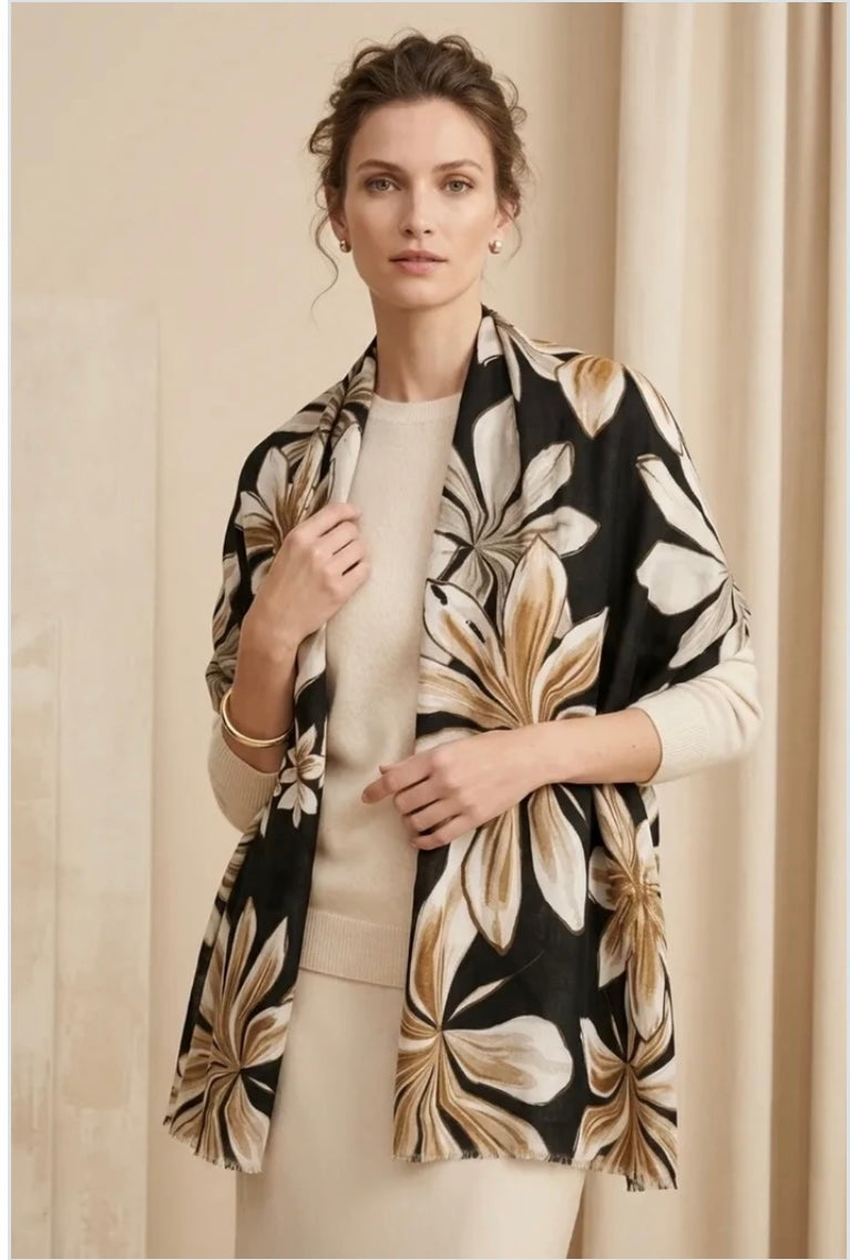 Blommig scarf CH31