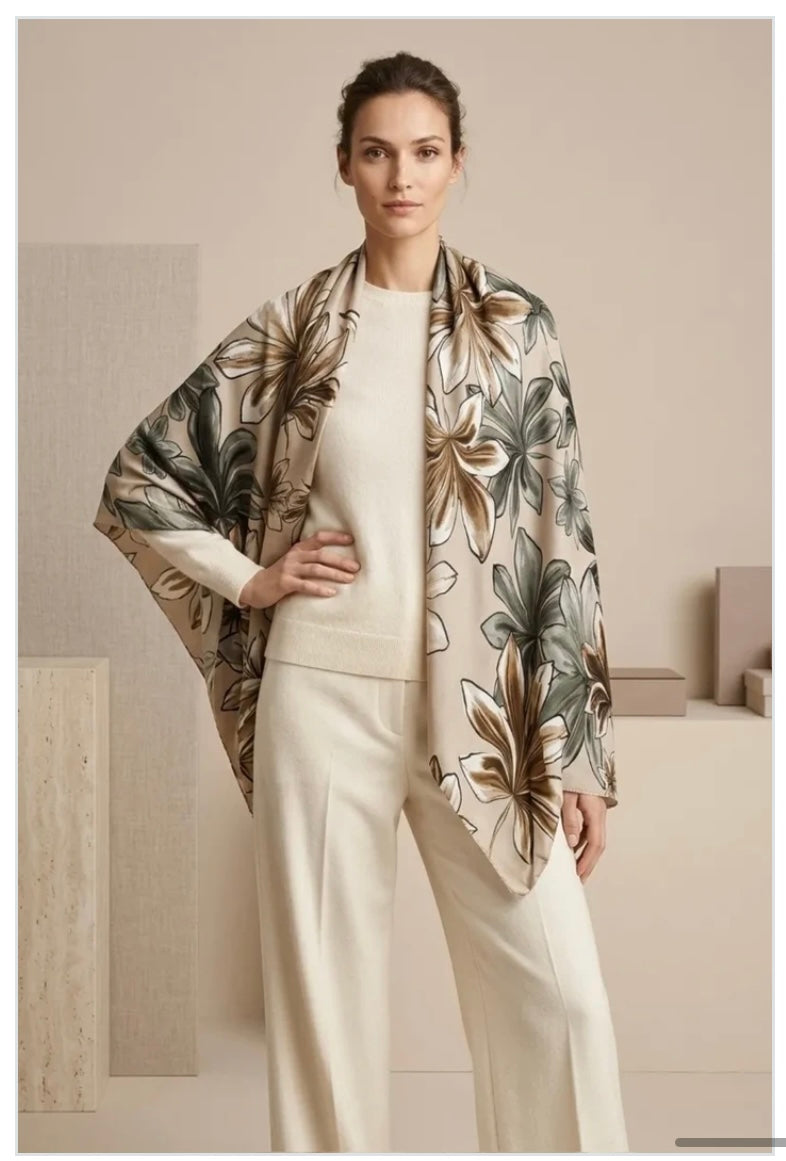 Blommig scarf CH31