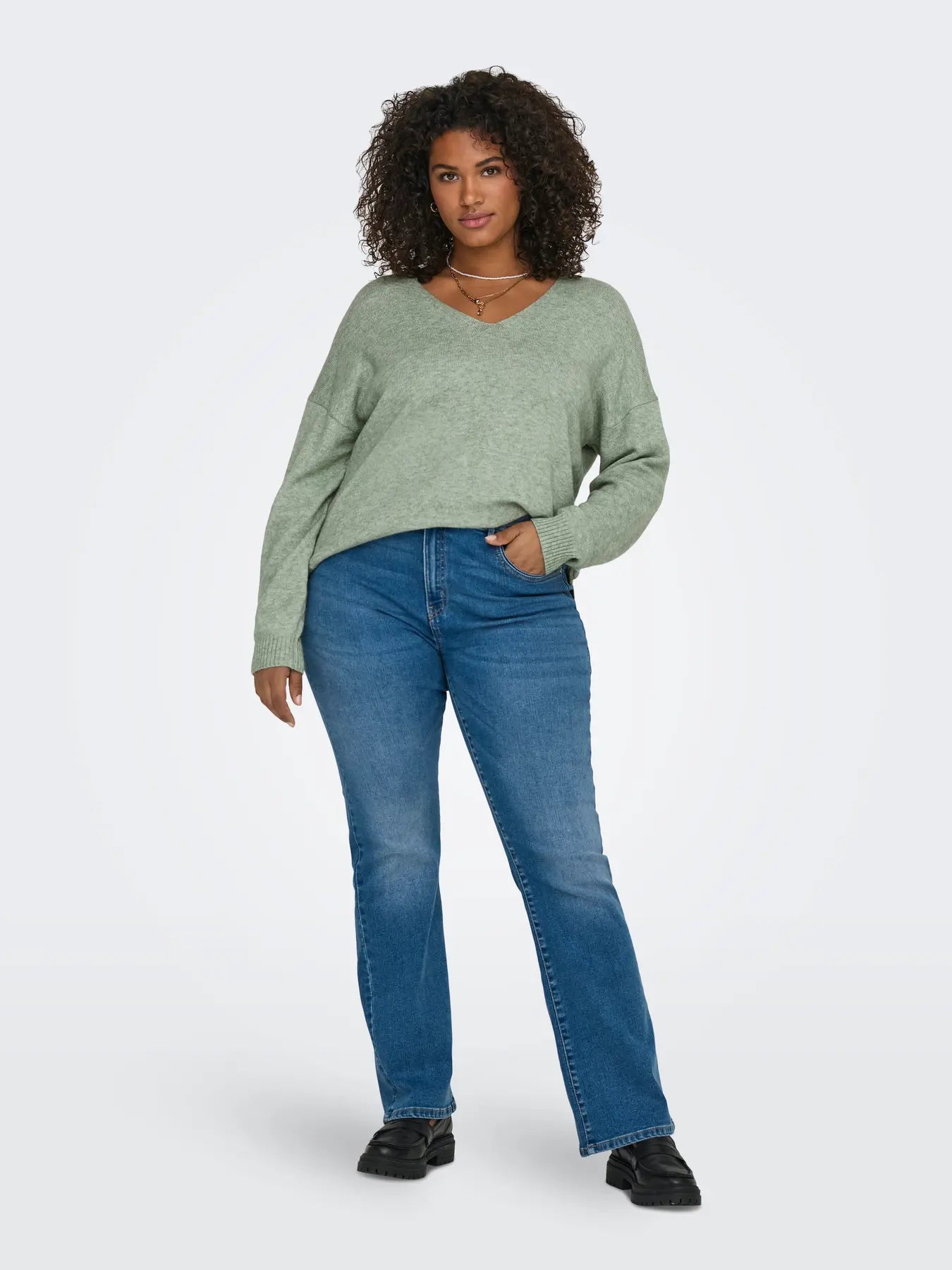 Grön stickad tröja från Carmakoma 15267202