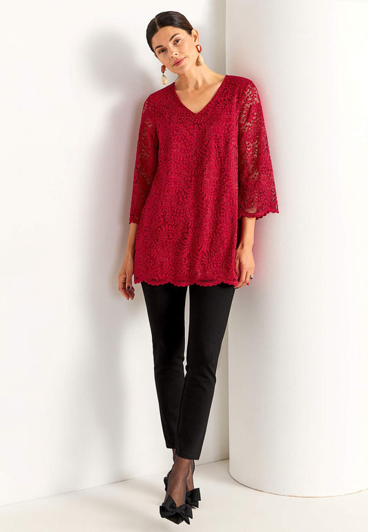 Röd spets topp/tunika från Cellbes 618155