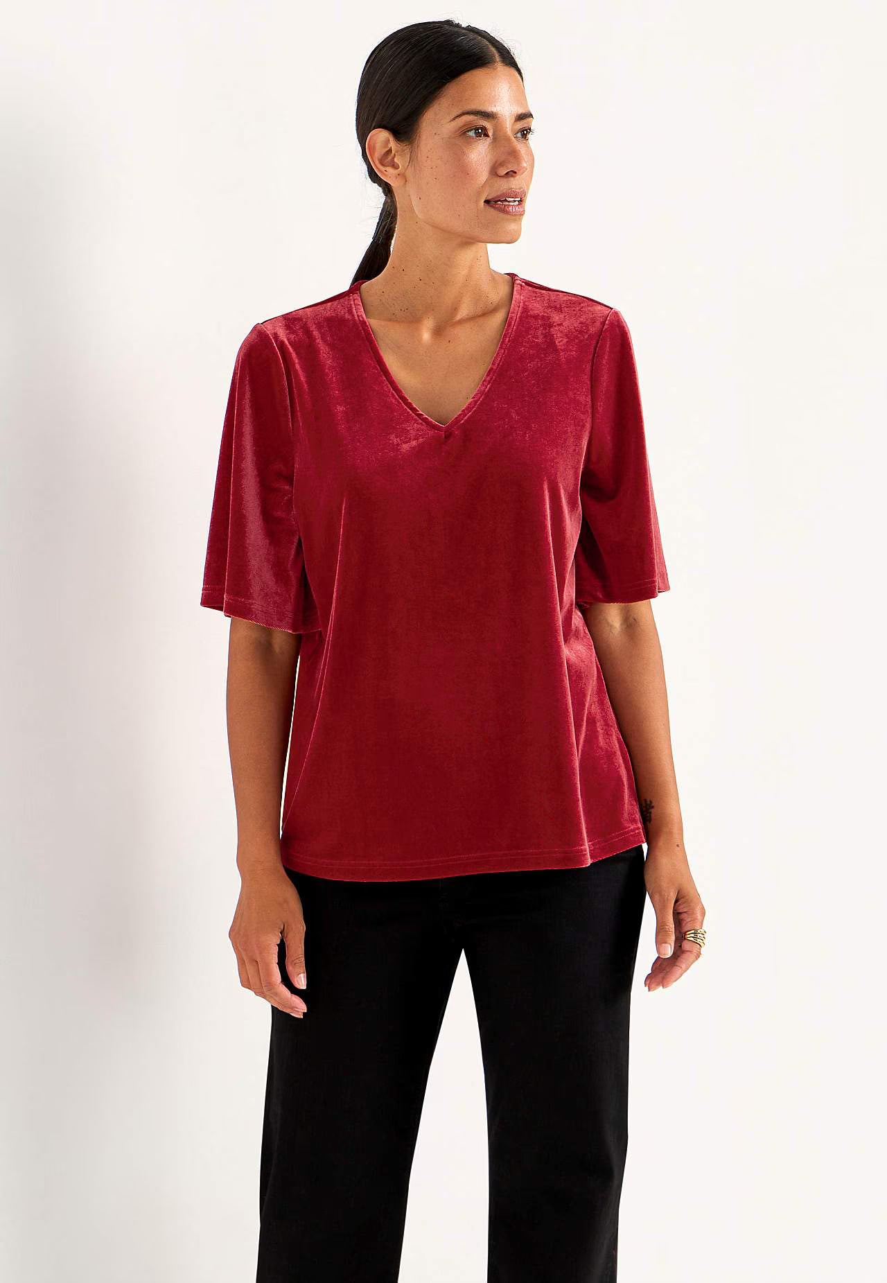 Röd sammet topp från Cellbes 620252