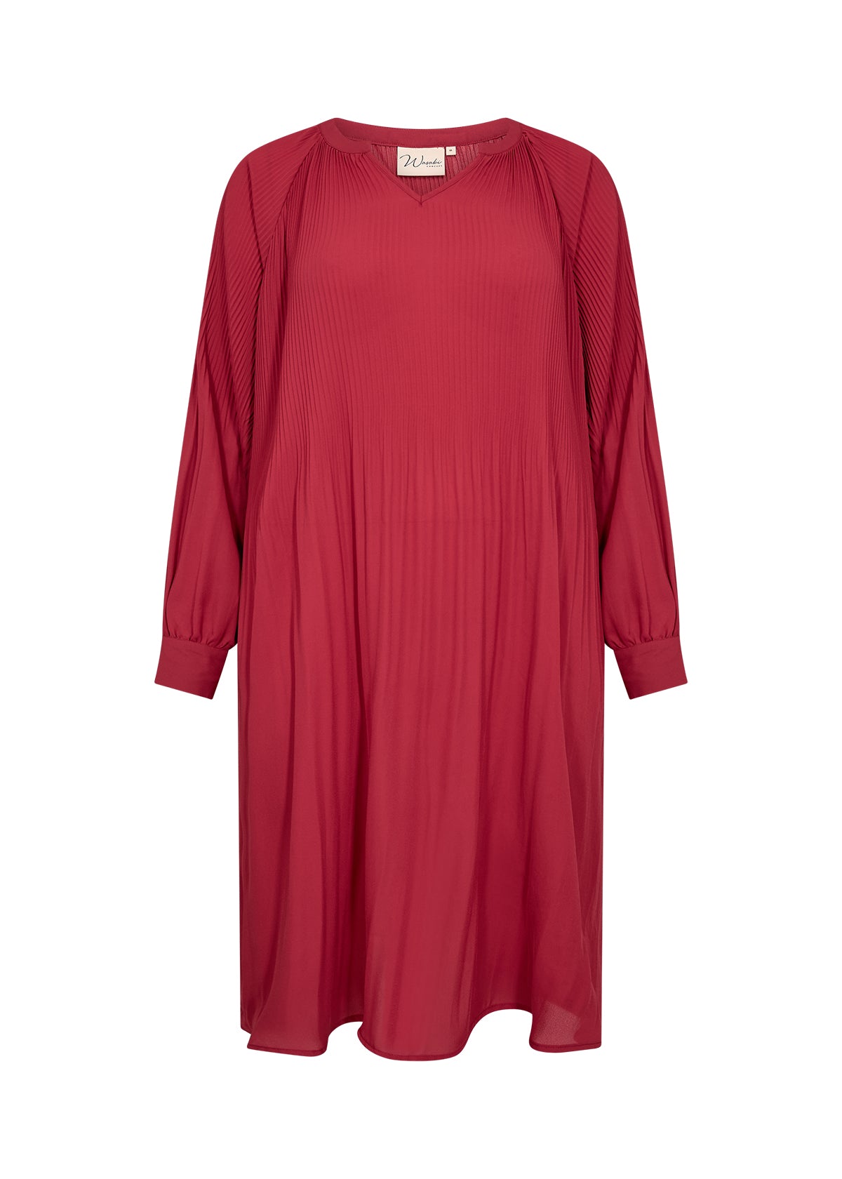 Röd plisserad klänning från Wasabi W10298