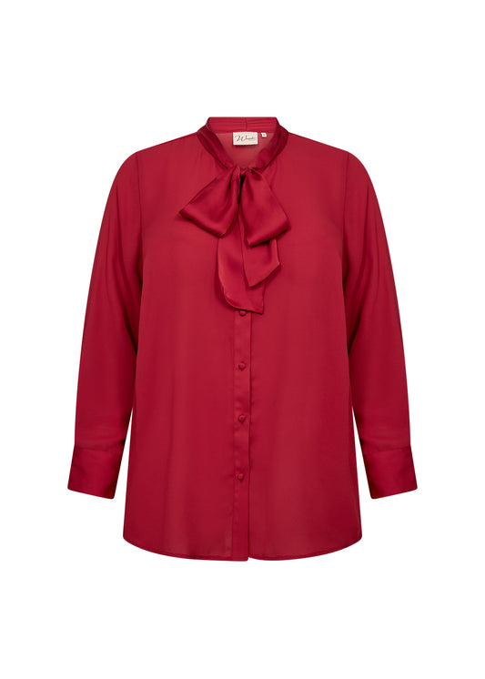 Röd knytblus från Wasabi W10601