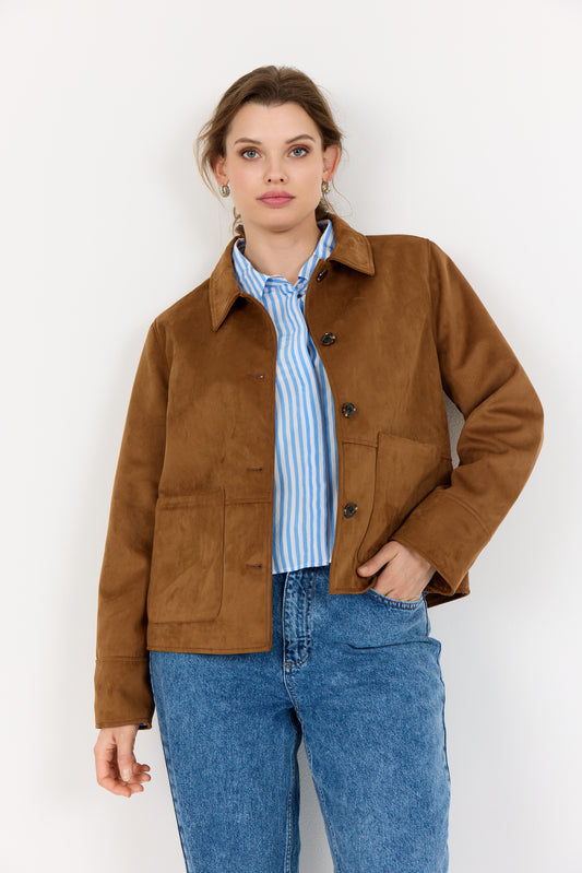 Brun fuskmocka jacka från Wasabi W10649