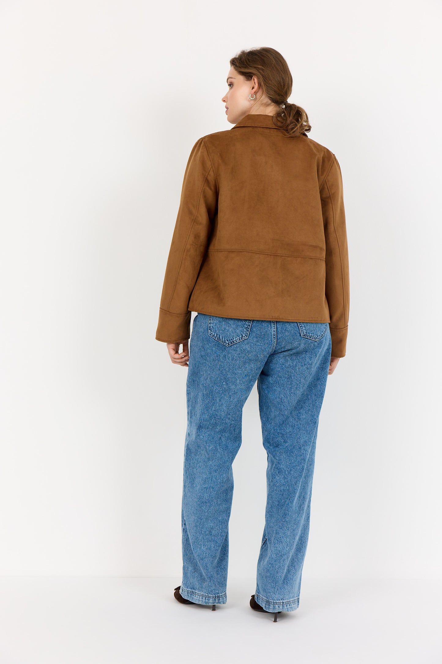 Brun fuskmocka jacka från Wasabi W10649