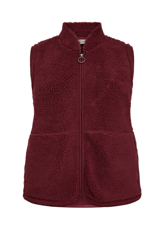 Vin röd fleece väst från Wasabi W20476