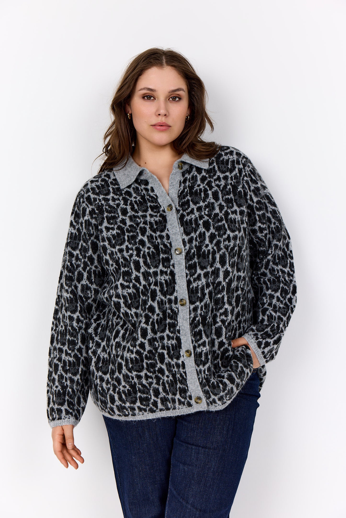 Leopard mönstrad kofta från Wasabi W30095